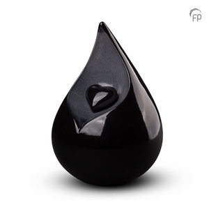 Keramische urn Celest met hart - Zwart/Grijs