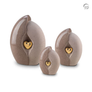 Keramische urn Mastaba Ceramika - Donker-, lichtbruin en goudkleur