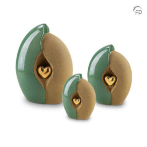 Keramische urn Mastaba Ceramika - Groen/Oker