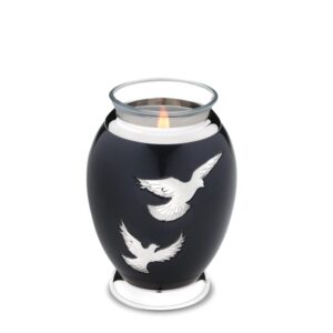 T270 Nirvana™ Adieu Waxinelicht Urn Midnight & Pol Silver