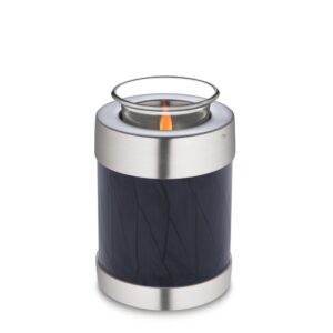 T523 Tealight Urn Pearl Midnight & Bru Pewter