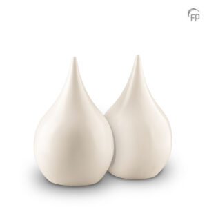Keramische urn teardrop Duo urn - Wit