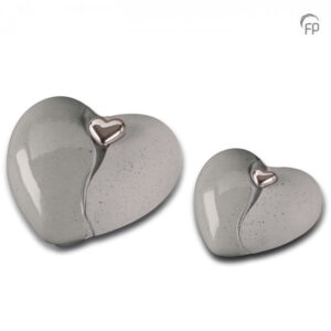 Hart Zilvergrijs met magnetisch hartje